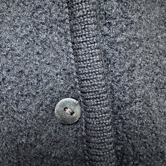 Vintage Wool Boucle Lady Jacket Cardigan sz L - Black - Picture 10 of 11